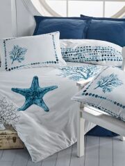 Cotton Box Maritime Ranforce Nevresim Takımı Tek Kişilik Star Lacivert