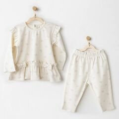 Andywawa AC26256 Baby Bow Bliss 2'li Takım Ekru