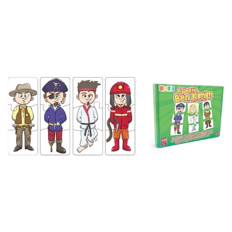 Eşleştir.Ben Kimim?Mukavva Puzzle