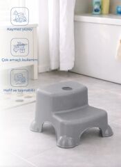 BabyJem Çok Amaçlı Katlı Basamak 516 (Yeni) Soft Gri