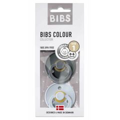 Bibs Colour Kauçuk Emzik 2li 0-6 Ay Iron / Baby Blue