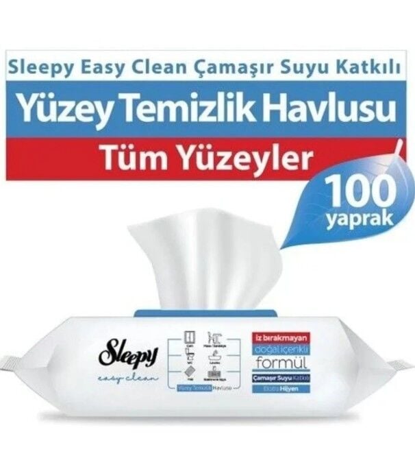 Sleepy Çamaşır Suyu Katkılı Yüzey Temizleme Havlusu 100lü
