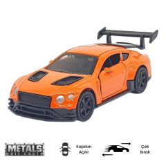 Çek Bırak Metal Küçük Arabalar 8 cm - 6411A - Turuncu