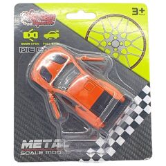 Çek Bırak Metal Küçük Arabalar 8 cm - 6411A - Turuncu
