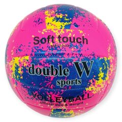 Voleybol Topu Splash Desenli Soft Touch Dikişli 280 gr - Pembe