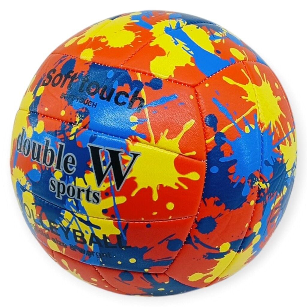Voleybol Topu Splash Desenli Soft Touch Dikişli 280 gr - Kırmızı