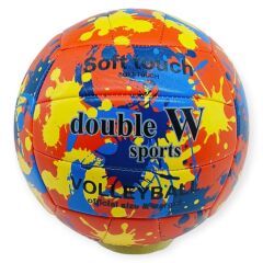 Voleybol Topu Splash Desenli Soft Touch Dikişli 280 gr - Kırmızı