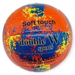 Voleybol Topu Sprey Desenli Soft Touch Dikişli 280 gr - Kırmızı
