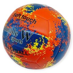 Voleybol Topu Sprey Desenli Soft Touch Dikişli 280 gr - Kırmızı