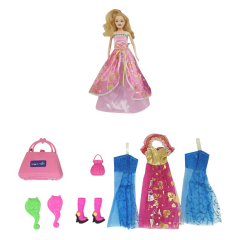 Bebek Yedek Elbiseli Ve Aksesuarlı - 1115-21 - Açık Pembe