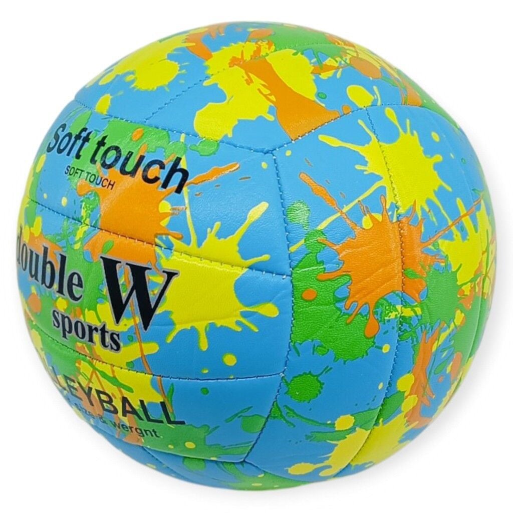Voleybol Topu Sprey Desenli Soft Touch Dikişli 280 gr - Mavi