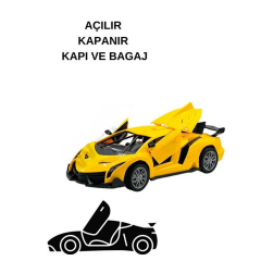 Uzaktan Kumandalı Spor Araba Kapıları Kumanda Kontrollü 1/18 - 789-104 - Sarı