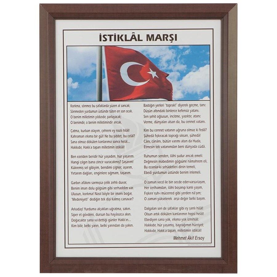 İstiklal Marşı Lamine Çerçeve 35x50