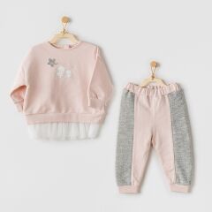 Andywawa AC24132 Ballerina 2li Bebe Takım Pink Grey