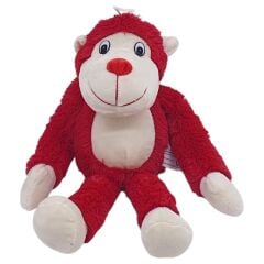 Peluş Maymun 40 cm - Yumuşak Peluş - G5501 - Kırmızı