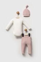 Moi Noi Şapkalı Badi Pantolon Takım MNB5345 Mürdüm