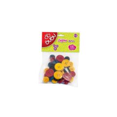 Bu-Bu Renkli Düğme 1,2cm 2,5cm 40'lı