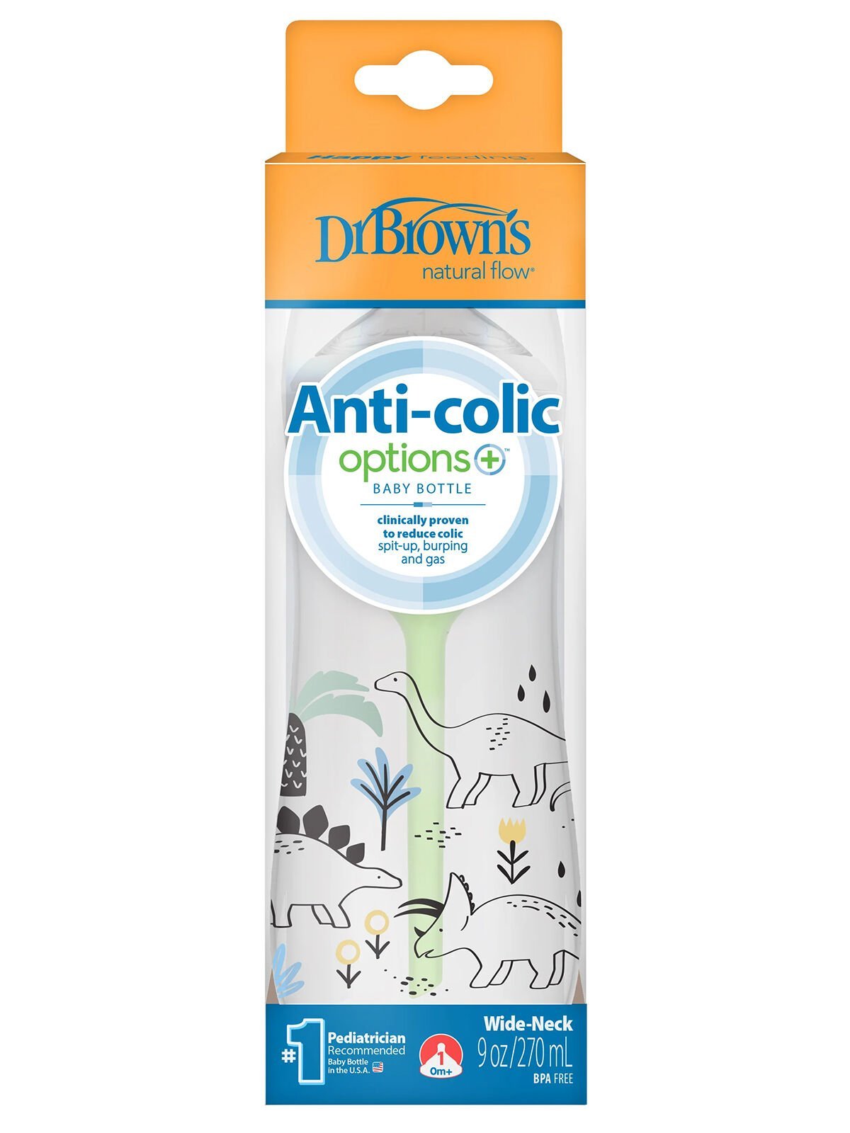 Dr.Brown's Geniş Ağız PP Antikolik Options Biberon  270 ml Erkek