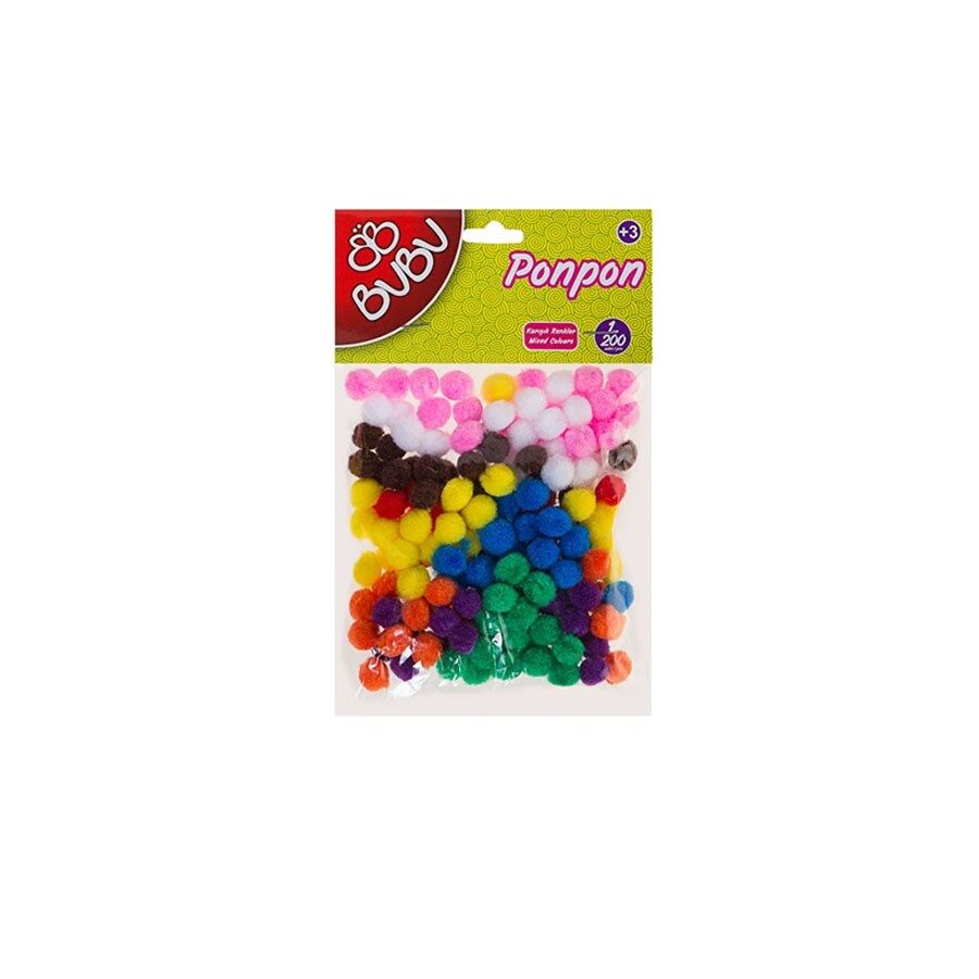 Ponpon 1cm Renkli 200 Adet