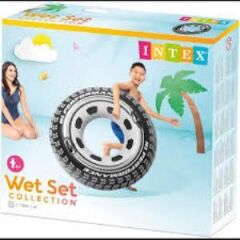 Intex Tutunmalı Deniz Simiti Araba Lastiği Desenli 114cm - 56268