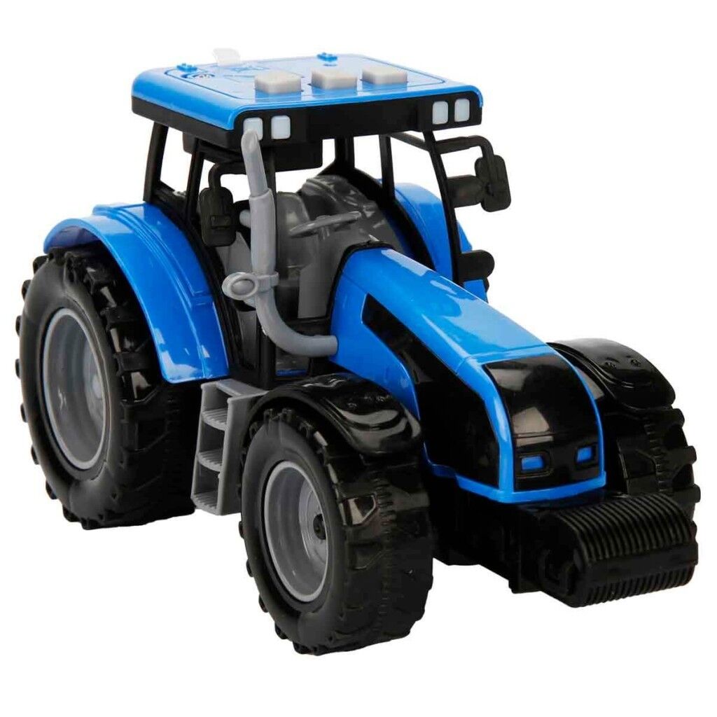 İş Araçları Serisi Sürtmeli Sesli Işıklı Traktör - Mavi