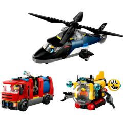 LEGO City Helikopter İtfaiye Kamyonu ve Denizaltı