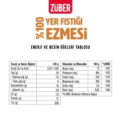 Züber %100 Yer Fıstığı Ezmesi 315 Gr