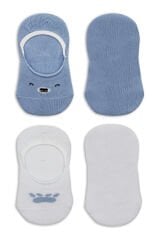 Bistyle 2'Li Babet Cute Face Penye Çorap 30103 Mavi-Beyaz