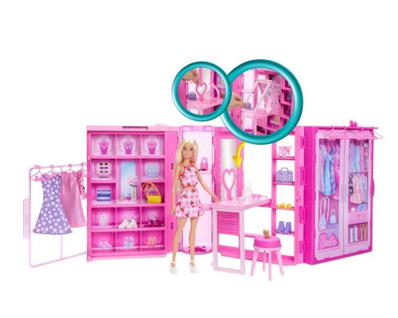 Barbie'nin Rüya Gardırobu ve Bebek Oyun Seti HXD58