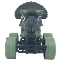 Sürtmeli Dinazor Arabalar 12 cm - H-20 - Triceratops - Yeşil