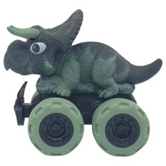 Sürtmeli Dinazor Arabalar 2'li - 12 cm - Triceratops & Stegosaurus