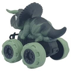 Sürtmeli Dinazor Arabalar 2'li - 12 cm - Triceratops & Trex