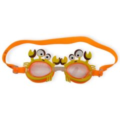 Çocuk Yüzücü Gözlüğü Silikon Taşıma Çantalı Turuncu Yengeç - 9014