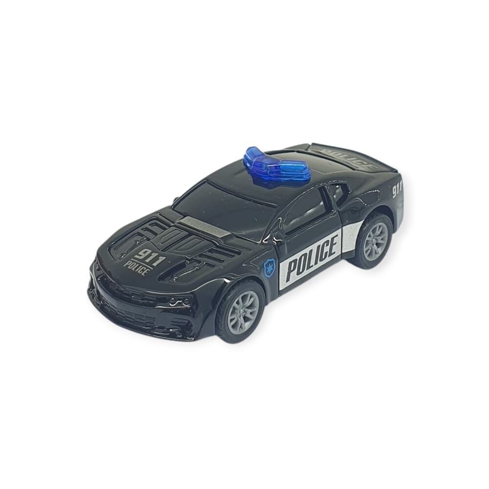Çek Bırak Metal Küçük Arabalar 8 cm - SH40031 - Siyah Polis Arabası