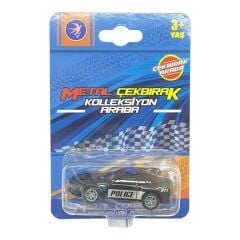 Çek Bırak Metal Küçük Arabalar 8 cm - SH40031 - Siyah Polis Arabası