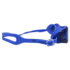 Aynalı Yüzücü Gözlüğü Silikon Kulaklık Hediyeli  MAVİ - 9009-M