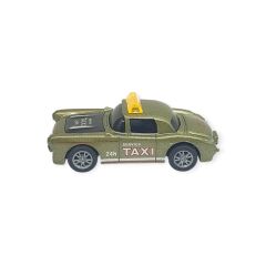 Çek Bırak Metal Küçük Arabalar 8 cm - SH40031 - Haki Taxi