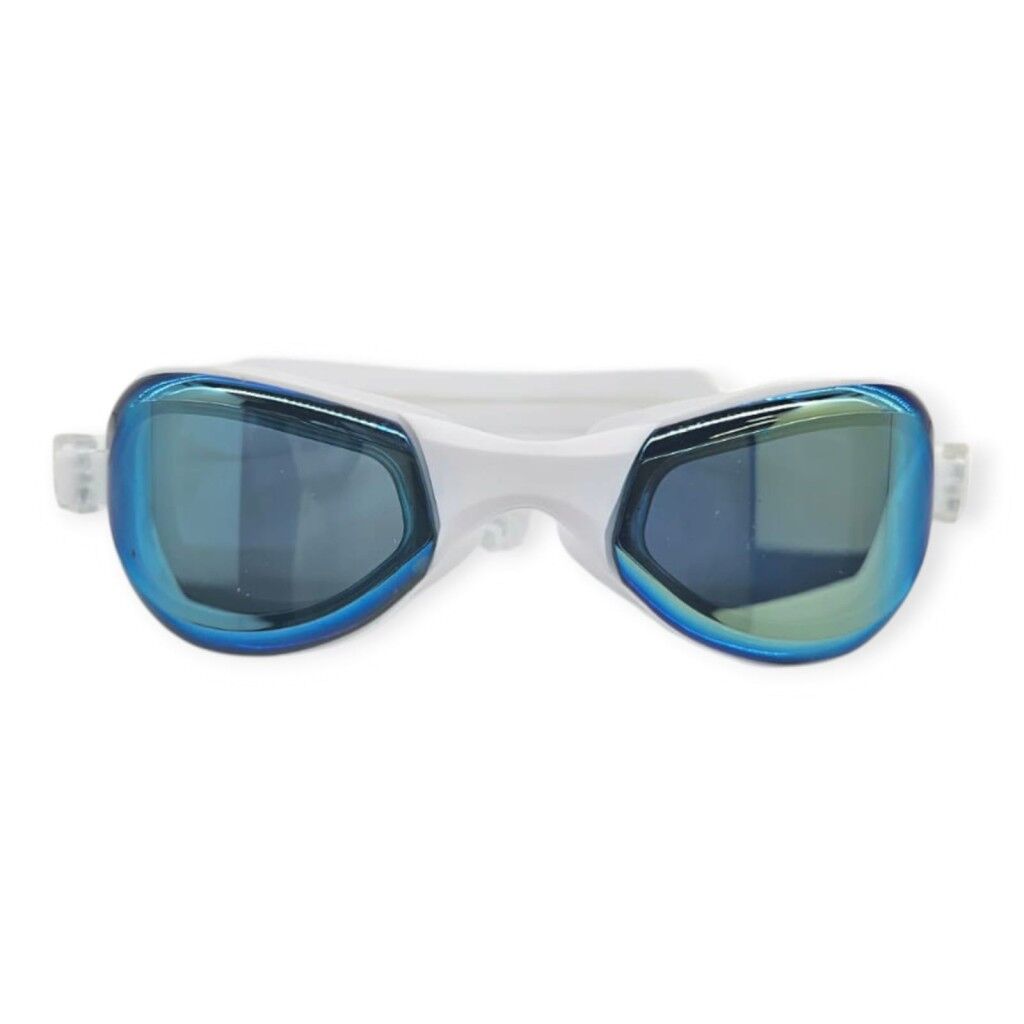 Aynalı Yüzücü Gözlüğü Silikon Kulaklık Hediyeli  BEYAZ - 9009-M