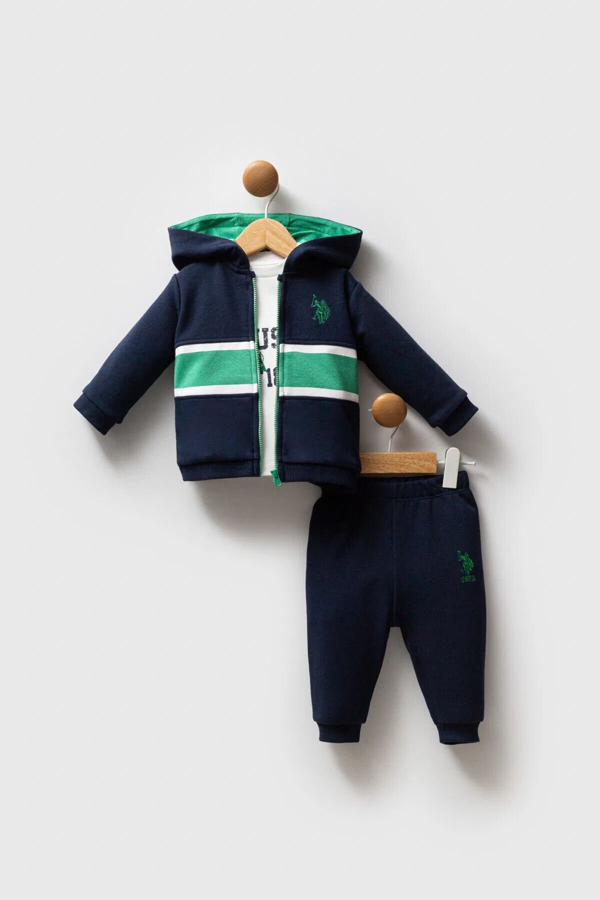 U.S. Polo Assn 3'lü Takım USB2553 Lacivert-Yeşil
