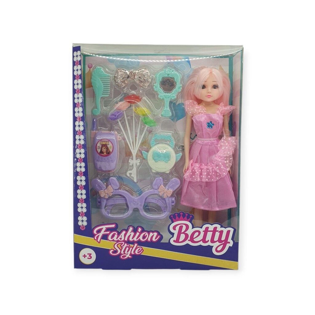 Güzellik Seti 7 Parça Aksesuarlı Bebek Seti - Pembe