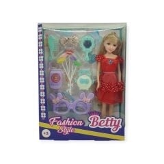 Güzellik Seti 7 Parça Aksesuarlı Bebek Seti - Kırmızı