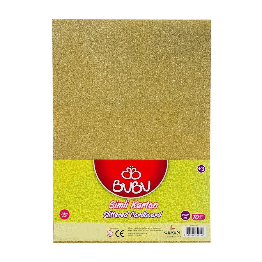 Bu-Bu Simli Fon Kartonu 50x70 Altın -Tane-