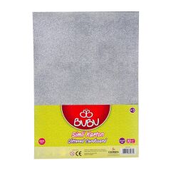 Bu-Bu Simli Fon Karton 50x70 Cm Gümüş -Tane-