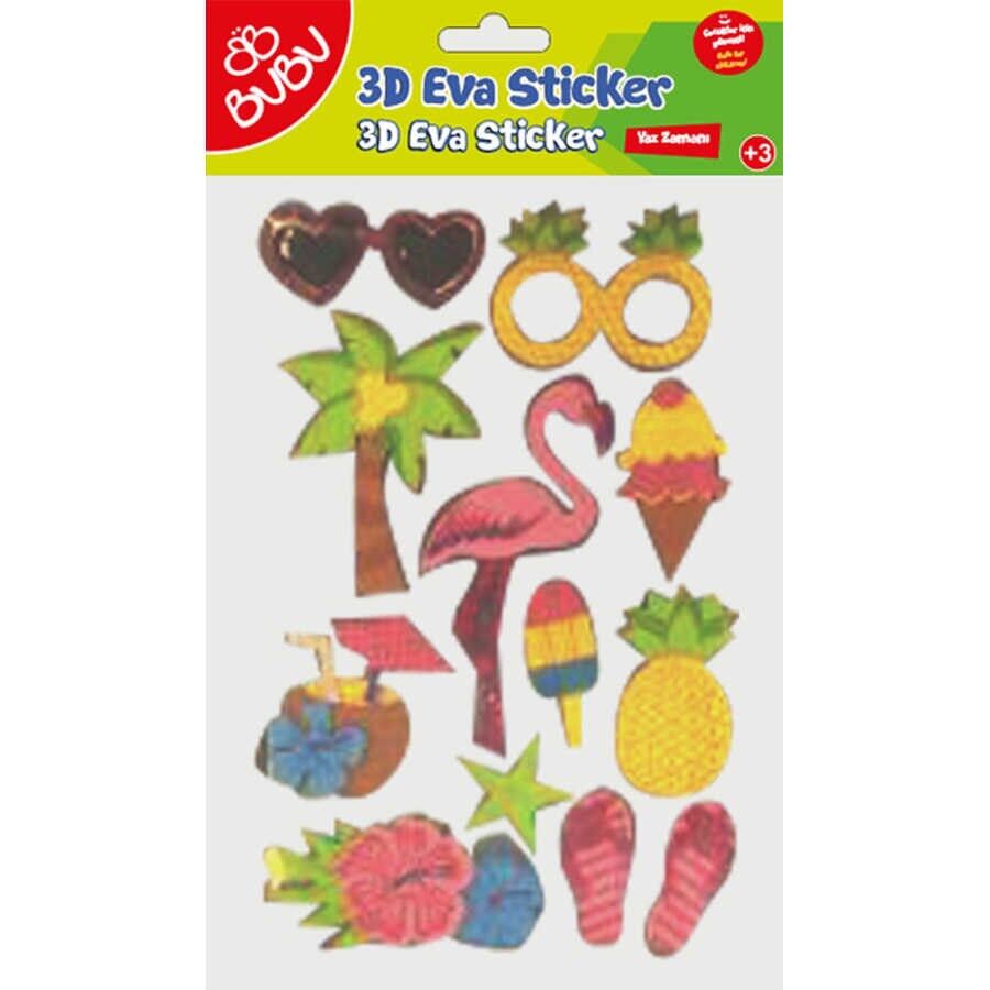 Bu-Bu 3D Simli Sticker/Flamingo