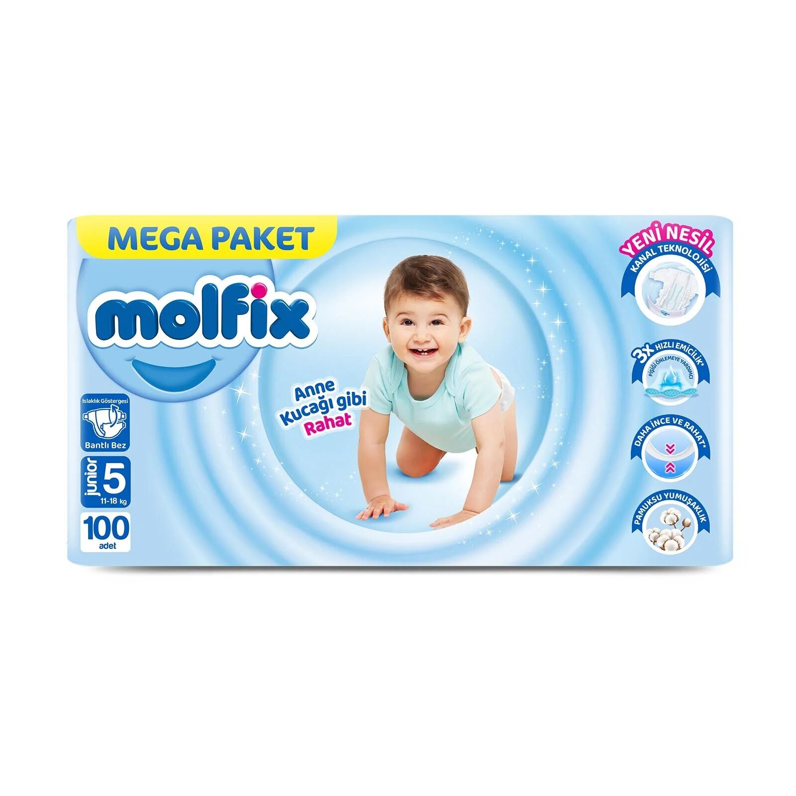 Molfix Mega Paket Bebek Bezi 5 Beden 11-18 Kg 100 Adet