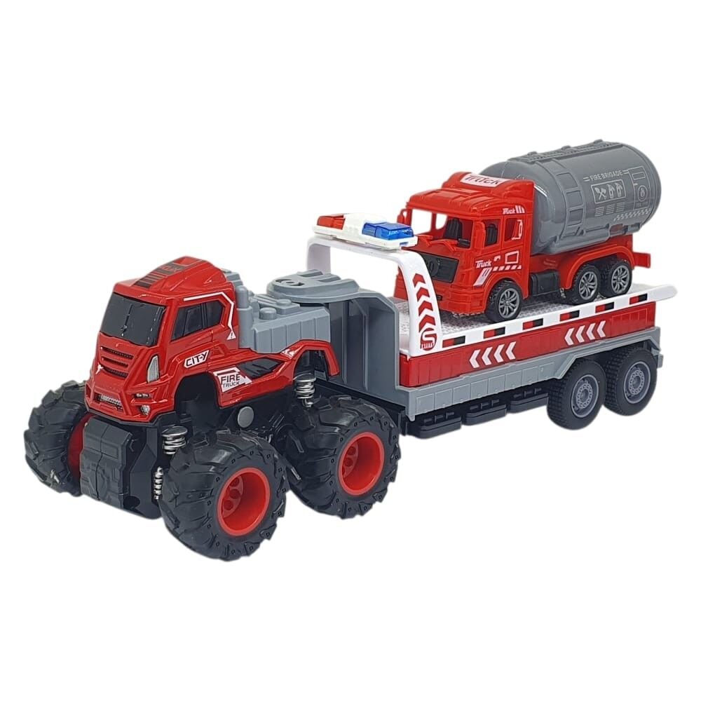 İtfaiye Aracı Taşıyan Sürtmeli Çekici Araç Seti - Su Tankeri