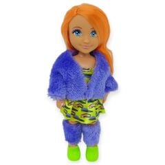 Ankiki Moda İkonu Bebek Figür 13 cm  - Turuncu Saçlı Neon Şıklık