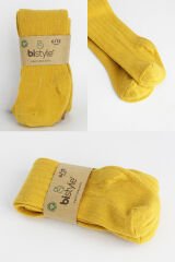 Bistyle Derby Mix Tekli Penye Külotlu Çorap BS50102M Sarı