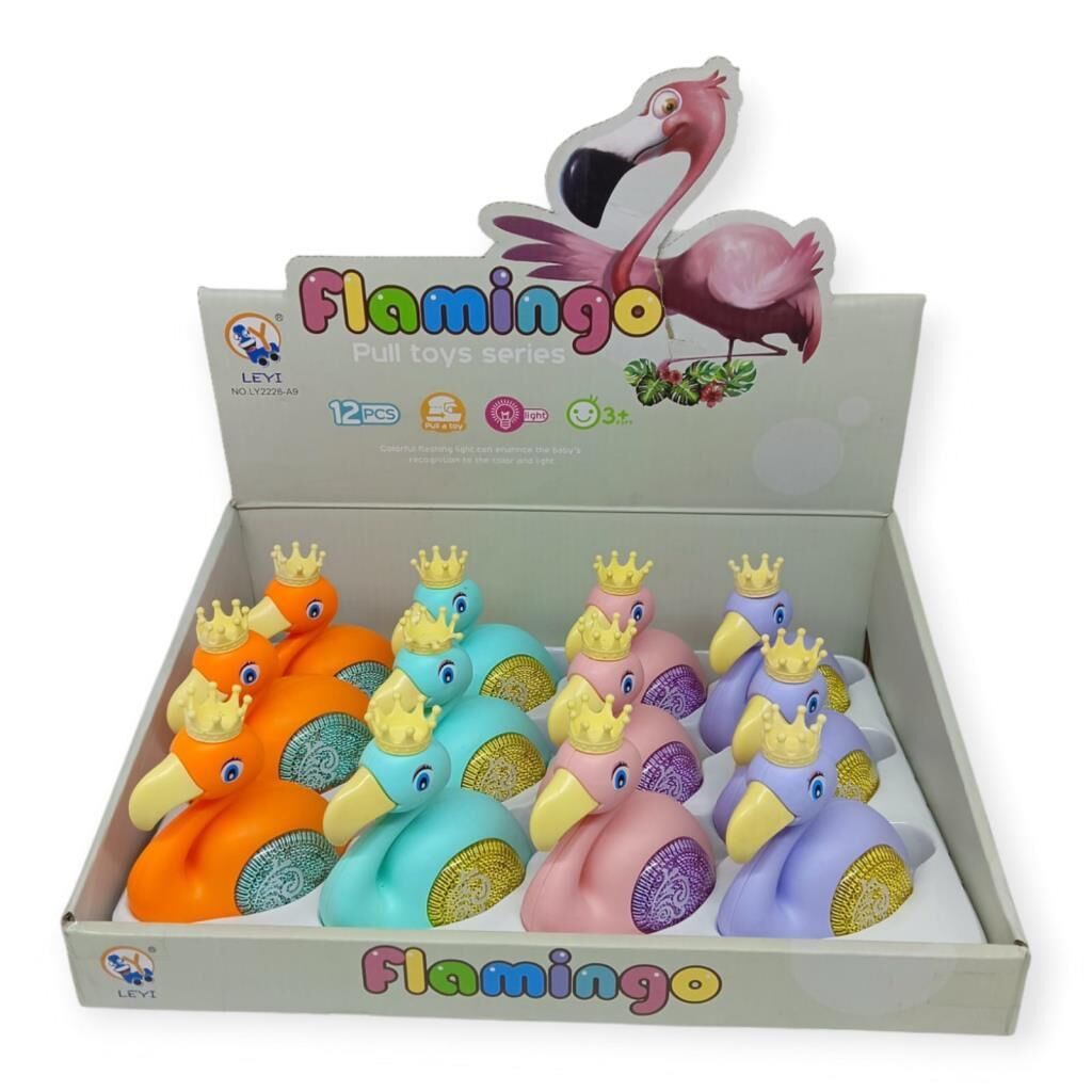 2226-A9 - FLAMİNGO İPLİ IŞIKLI 12 Lİ 4 RENK