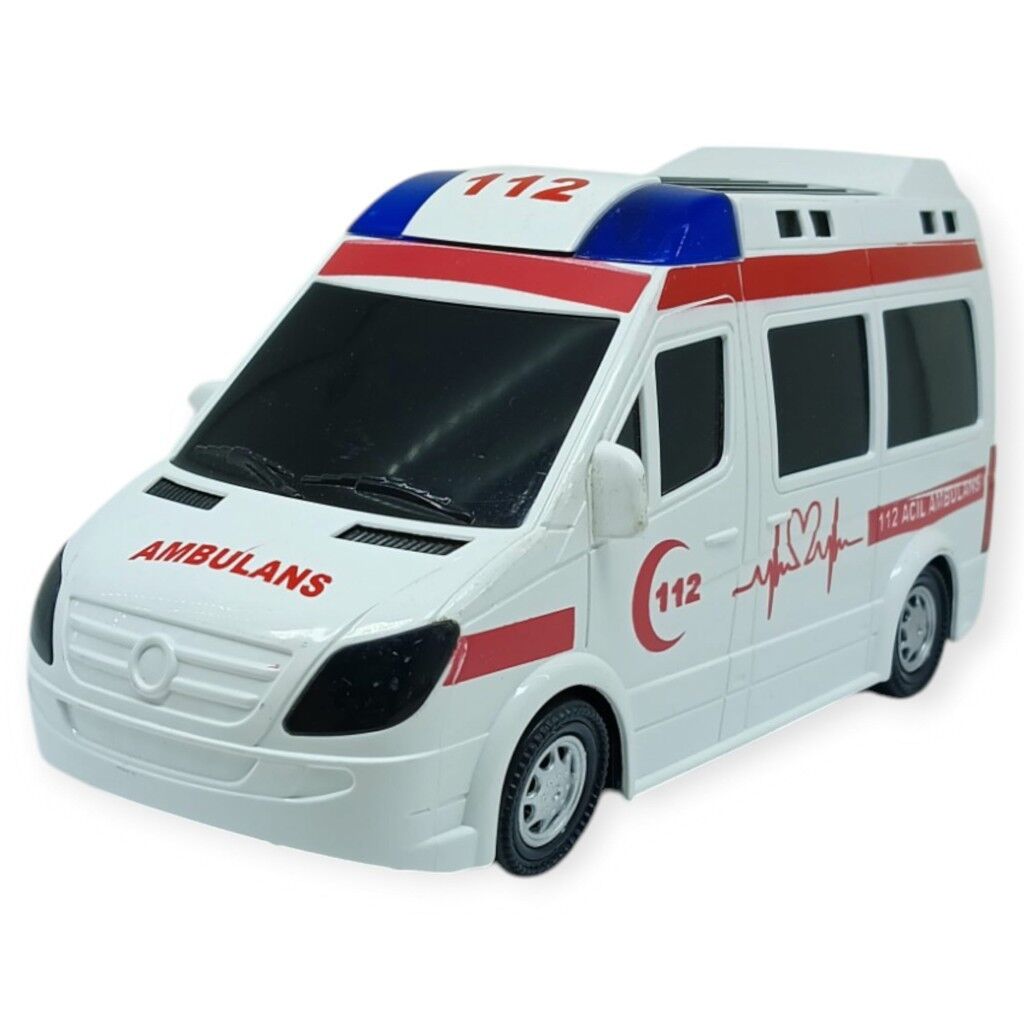 Ambulans Sesli Işıklı Pilli Yerde Gezen - 89-2689B